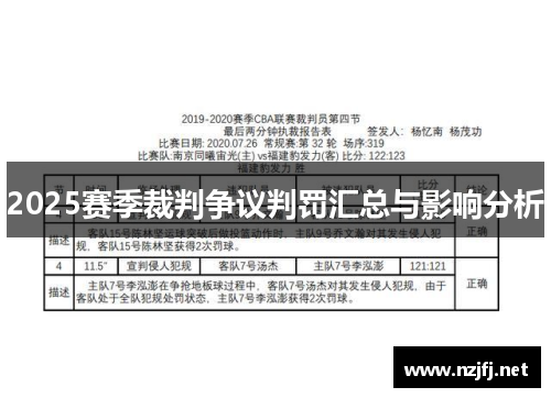 2025赛季裁判争议判罚汇总与影响分析